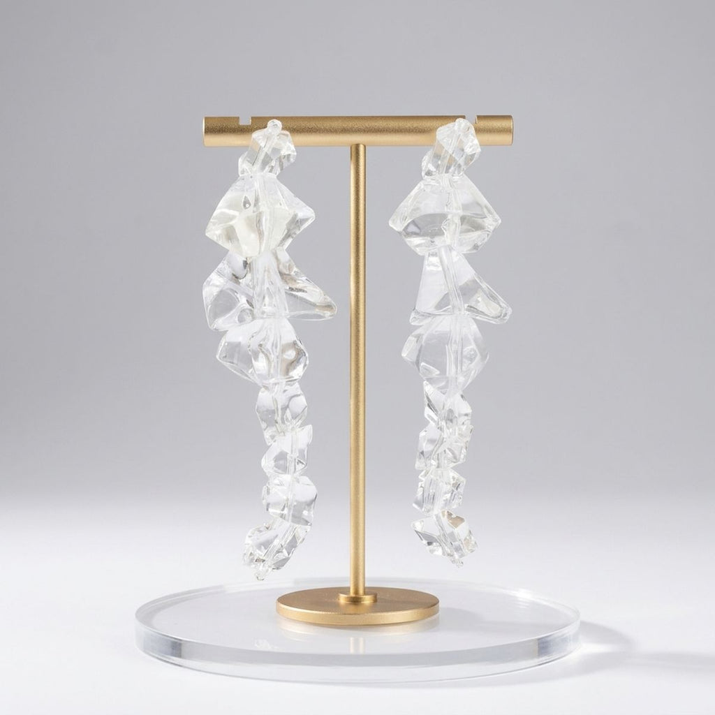 Translucent Clear Acrylic Rock Candy Drop Earrings