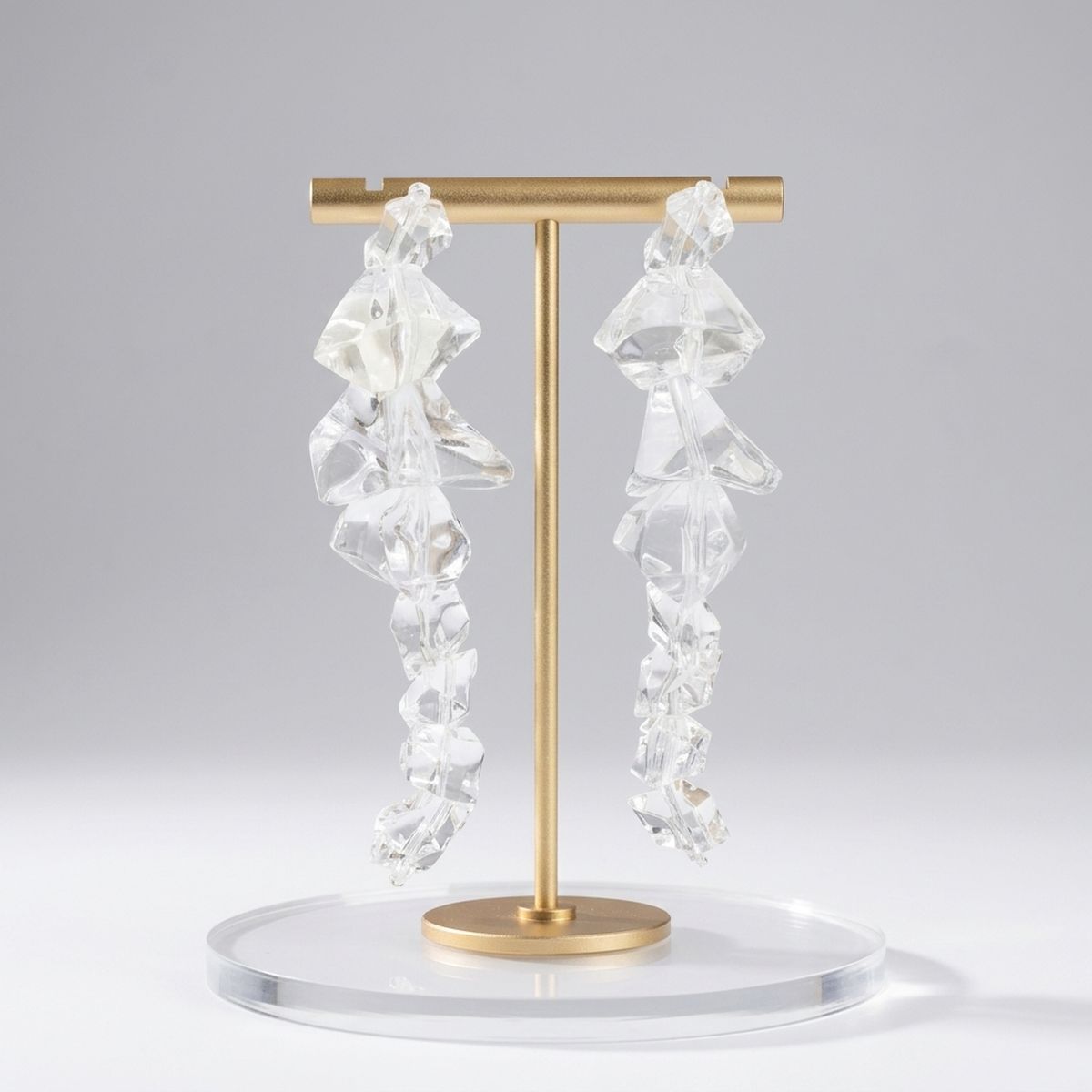Translucent Clear Acrylic Rock Candy Drop Earrings