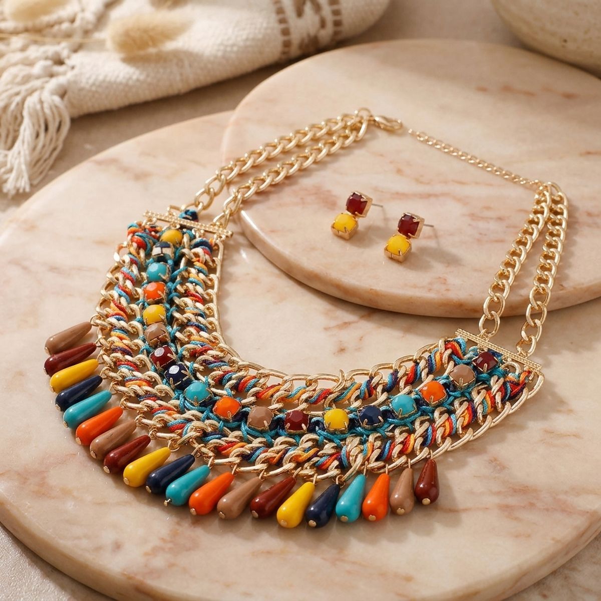 Multi Bead Boho Necklace