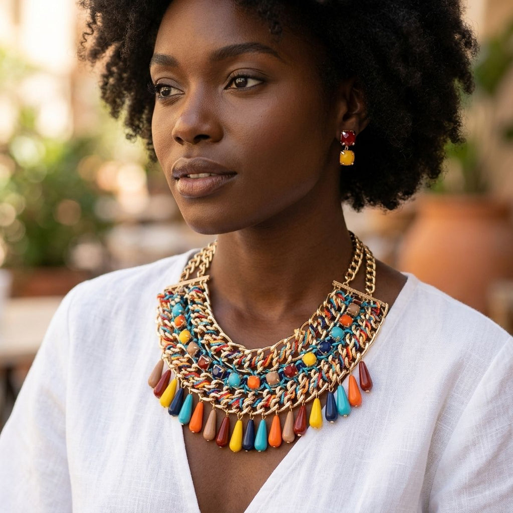 Multi Bead Boho Necklace