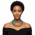 Teal Zulu Maasai Beaded Necklace